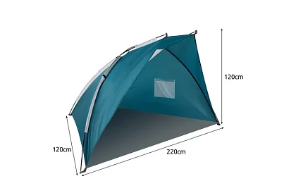 Cort de plajă gri-albastru 220 × 120 × 120 cm
