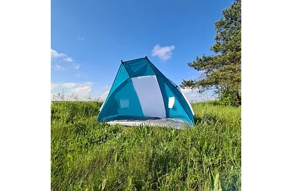 Cort de plajă gri-albastru 220 × 120 × 120 cm