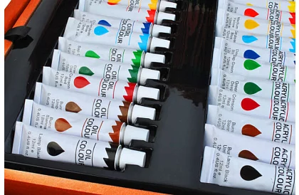 Set de artă pentru pictură în cutie de lemn – 177 de piese