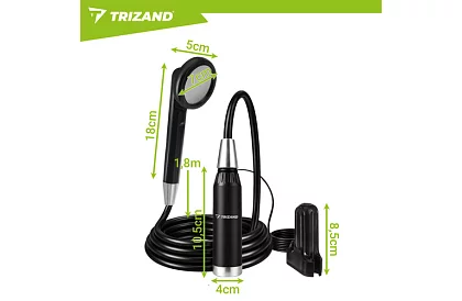 Duș de camping cu pompă 2200 mAh – reîncărcabil