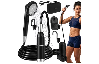 Duș de camping cu pompă 2200 mAh – reîncărcabil