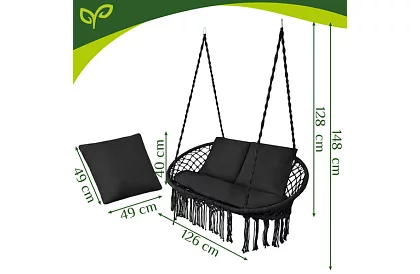 Leagăn de grădină cu două locuri Stork's Nest + perne