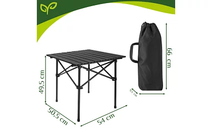 Masă de grădină pliabilă neagră – masă pentru balcon, terasă