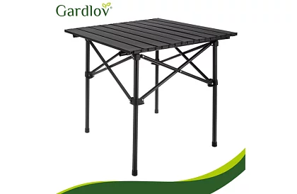 Masă de grădină pliabilă neagră – masă pentru balcon, terasă