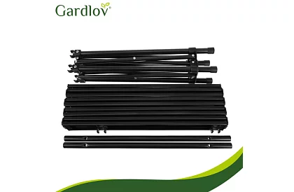 Masă de grădină pliabilă neagră – masă pentru balcon, terasă