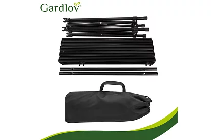 Masă de grădină pliabilă neagră – masă pentru balcon, terasă