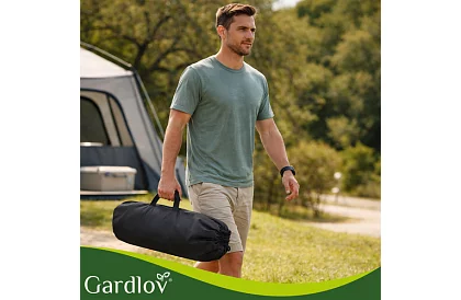 Masă de grădină pliabilă neagră – masă pentru balcon, terasă