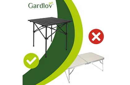 Masă de grădină pliabilă neagră – masă pentru balcon, terasă