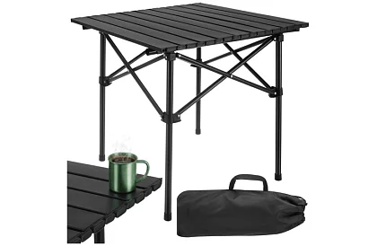 Masă de grădină pliabilă neagră – masă pentru balcon, terasă