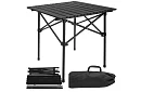 Masă de grădină pliabilă neagră – masă pentru balcon, terasă
