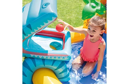 Teren de joacă gonflabil cu apă cu tobogan 5 în 1 – I57444