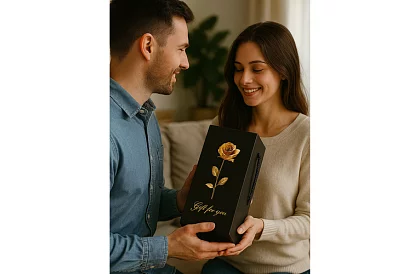 Trandafir etern în sticlă cu iluminare LED