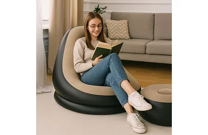 Scaun gonflabil cu suport pentru picioare - capacitate de încărcare 120 kg