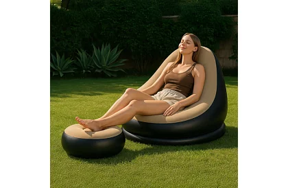 Scaun gonflabil cu suport pentru picioare - capacitate de încărcare 120 kg