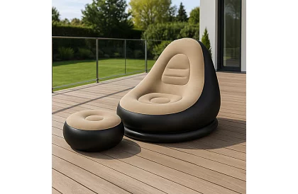 Scaun gonflabil cu suport pentru picioare - capacitate de încărcare 120 kg