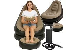 Scaun gonflabil cu suport pentru picioare - capacitate de încărcare 120 kg