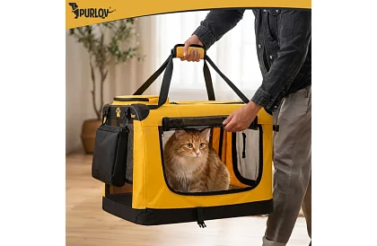 Geantă de transport pliabilă pentru animale – 60 × 42 × 44 cm