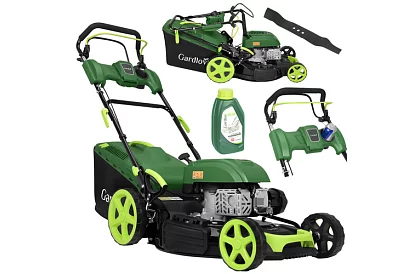 Mașina de tuns iarba pe benzină DriveX PRO cu motor de 196 cm³, 3,4 kW, 51 cm, coș de 60 l