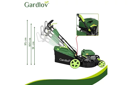 Mașina de tuns iarba pe benzină DriveX PRO cu motor de 196 cm³, 3,4 kW, 51 cm, coș de 60 l