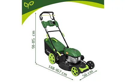 Mașina de tuns iarba pe benzină DriveX PRO cu motor de 196 cm³, 3,4 kW, 51 cm, coș de 60 l