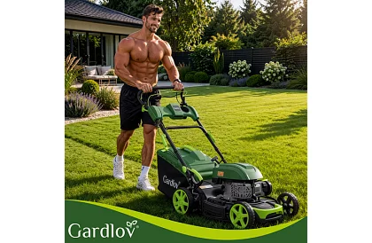 Mașina de tuns iarba pe benzină DriveX PRO cu motor de 196 cm³, 3,4 kW, 51 cm, coș de 60 l