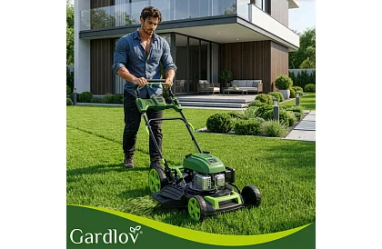 Mașina de tuns iarba pe benzină DriveX PRO cu motor de 196 cm³, 3,4 kW, 51 cm, coș de 60 l