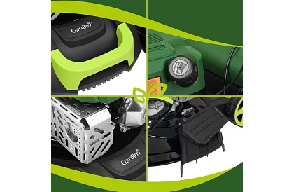 Mașina de tuns iarba pe benzină DriveX PRO cu motor de 196 cm³, 3,4 kW, 51 cm, coș de 60 l