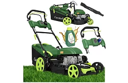 Mașina de tuns iarba pe benzină DriveX PRO cu motor de 196 cm³, 3,4 kW, 51 cm, coș de 60 l