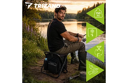 Scaun de pescuit cu rucsac Tourist 3 în 1 pliabil – capacitate de încărcare 150 kg