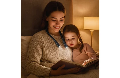 Lampă de citit cărți cu suport pentru gât – încărcare USB-C