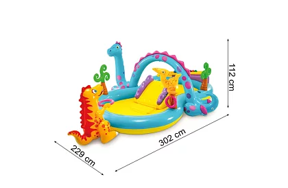 Teren de joacă acvatic 302 × 229 × 112 cm – Dinoland I57135NP
