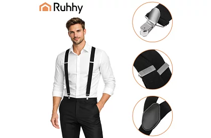 Bărbați elastici bretele – bretele negre cu lățimea de 3,5 cm