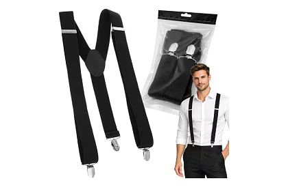 Bărbați elastici bretele – bretele negre cu lățimea de 3,5 cm