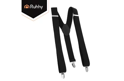 Bărbați elastici bretele – bretele negre cu lățimea de 3,5 cm