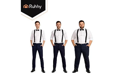 Bărbați elastici bretele – bretele negre cu lățimea de 3,5 cm