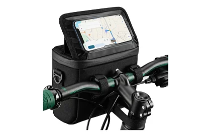 Geantă rezistentă la apă pentru ghidonul bicicletei cu suport pentru telefon
