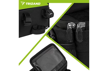 Geantă rezistentă la apă pentru ghidonul bicicletei cu suport pentru telefon