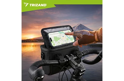 Geantă rezistentă la apă pentru ghidonul bicicletei cu suport pentru telefon