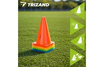 Conuri de antrenament colorate 23 cm – set de 10 buc.