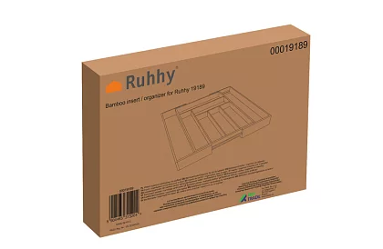 Organizator din bambus pentru sertare – suport de tacâmuri ajustabil