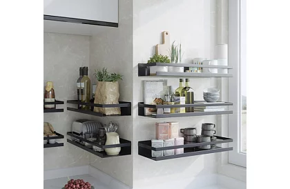 Raft de baie - negru - 50 cm