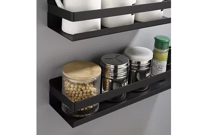 Raft de baie - negru - 50 cm