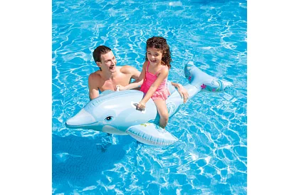 Saltea gonflabilă pentru copii - delfin 175 x 66 cm, 2 mânere, I58535NP