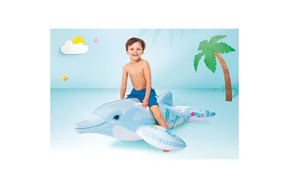 Saltea gonflabilă pentru copii - delfin 175 x 66 cm, 2 mânere, I58535NP