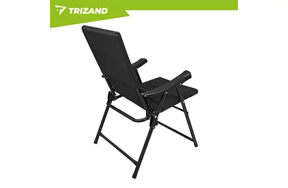 Scaun de camping pliabil tapițat 59x70x91 cm - negru