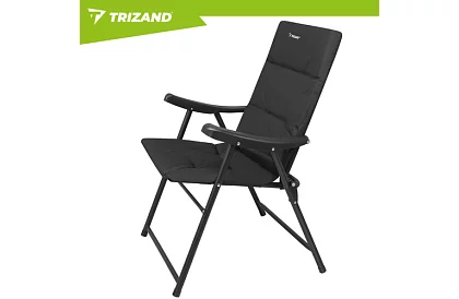 Scaun de camping pliabil tapițat 59x70x91 cm - negru