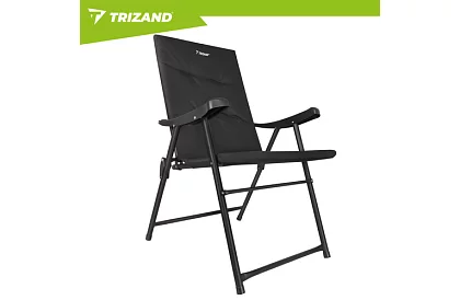 Scaun de camping pliabil tapițat 59x70x91 cm - negru