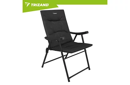 Scaun de camping pliabil tapițat 59x70x91 cm - negru