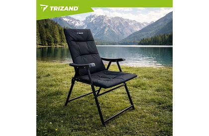 Scaun de camping pliabil tapițat 59x70x91 cm - negru
