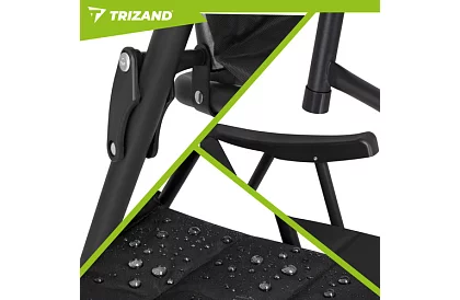 Scaun de camping pliabil tapițat 59x70x91 cm - negru